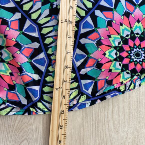 2/$30 Xhilaration 1980s Tank Dress Women Small Blue Pink Geo Kaleidoscope Hippie - Picture 8 of 8